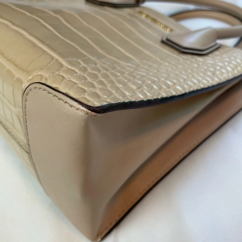 Michael Kors Tan Croc-Embossed Crossbody Bag - Picture 12 of 16